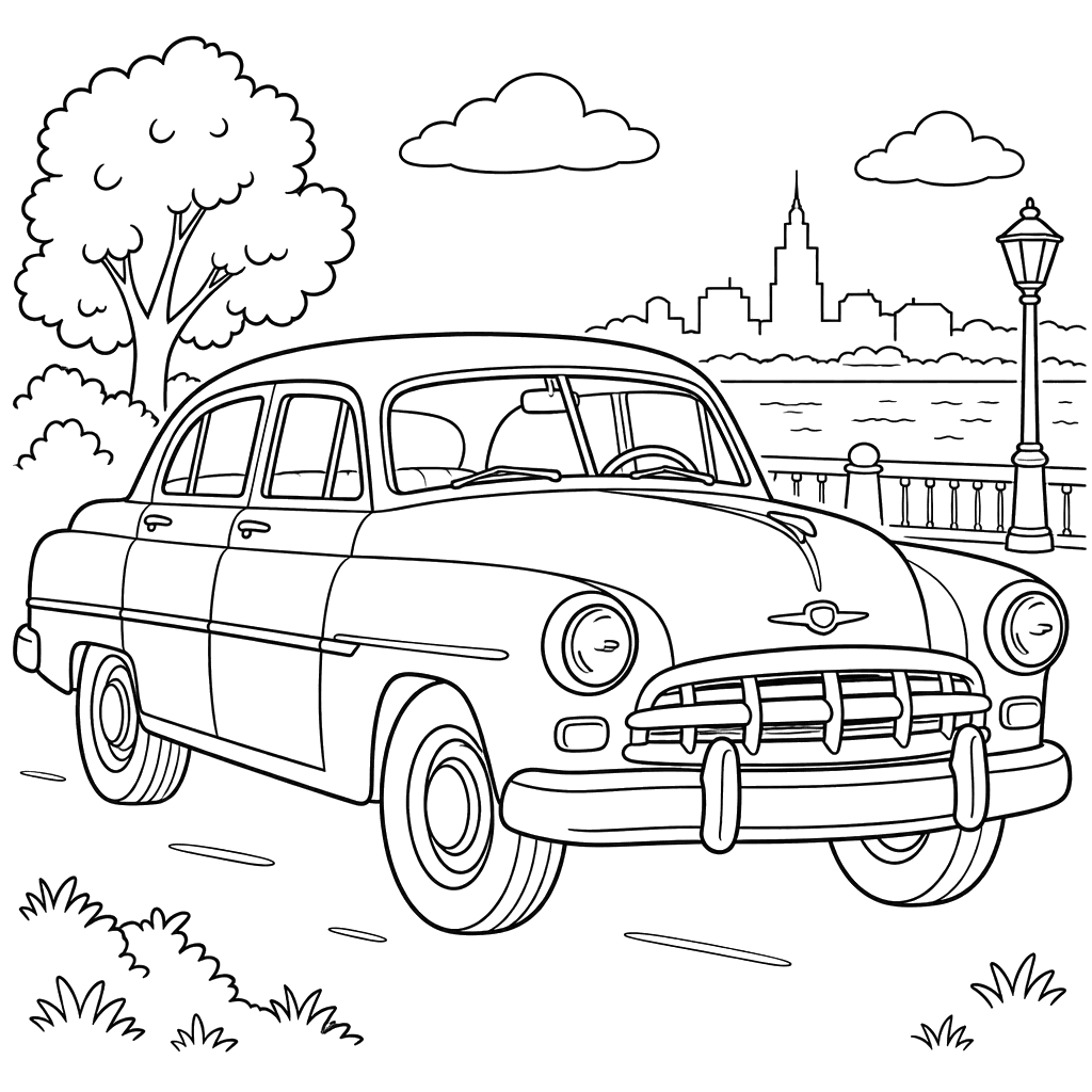 1950–1960 GAZ-12 ZIM by the Riverside