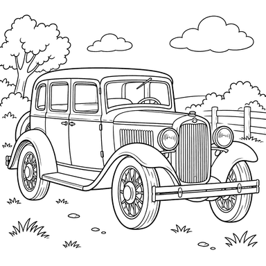 GAZ-A 1932–1936 Oldtimer-Ausmalbild
