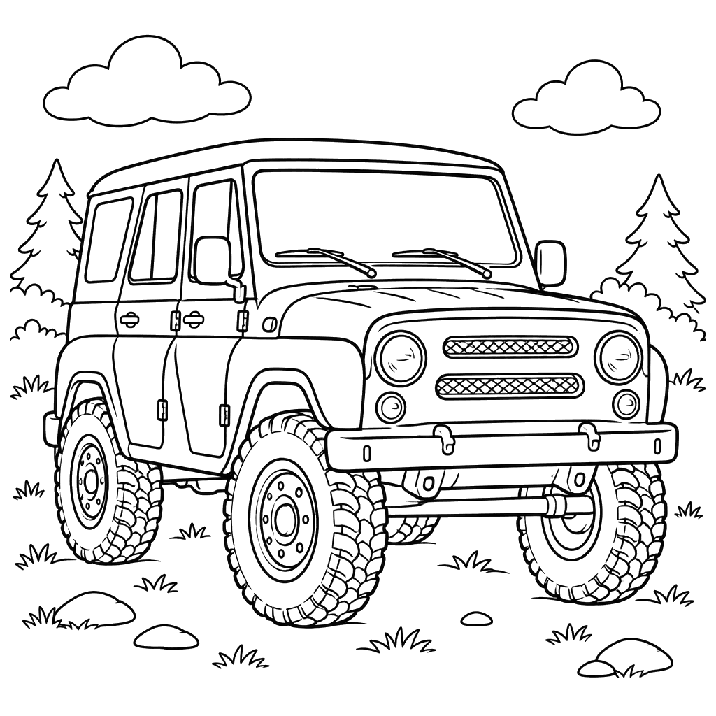 UAZ Hunter (Since 2003) Coloring Page