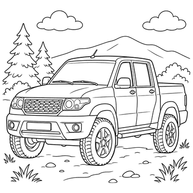 UAZ Pickup ab 2008 – Ausmalbild