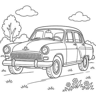 GAZ-21 Wolga 1956–1970 Ausmalbild