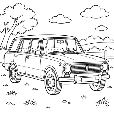VAZ-2102 Zhiguli Kombi Ausmalbild