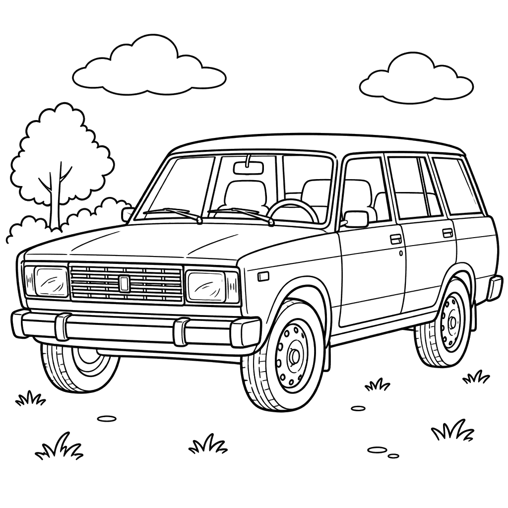 VAZ-2104 Zhiguli 1984–2012 Coloring Page