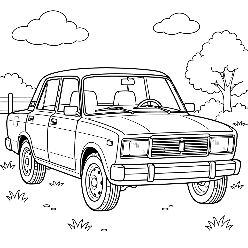 VAZ-2105 Zhiguli 1980–2010 Coloring Page