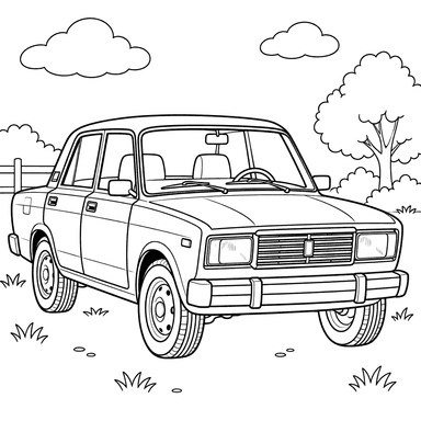 VAZ-2105 Zhiguli 1980–2010 Ausmalbild