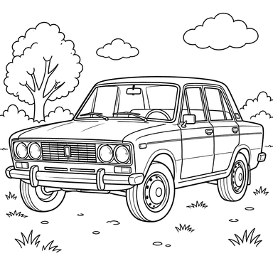 VAZ-2106 Zhiguli 1976–2006 Ausmalbild