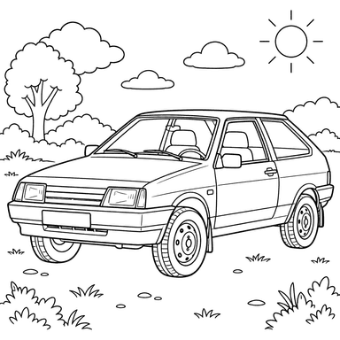 VAZ-2108 Sputnik (1984–2004) Ausmalbild