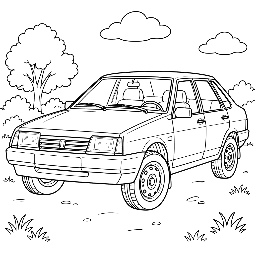 VAZ-21099 Sputnik (1990–2004) Coloring Page