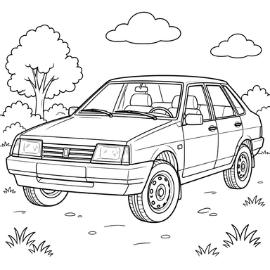 VAZ-21099 Sputnik (1990–2004) Ausmalbild