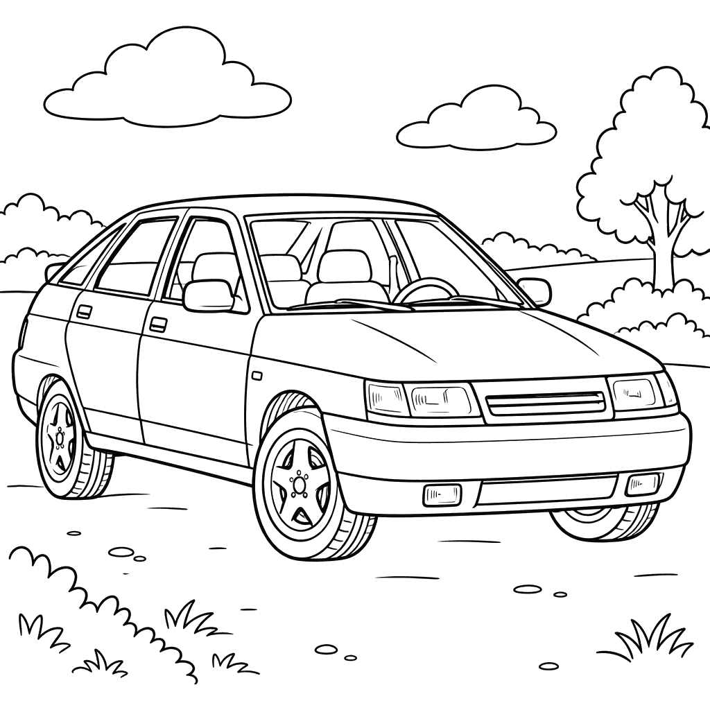 VAZ-2112 1999–2009 Coloring Page