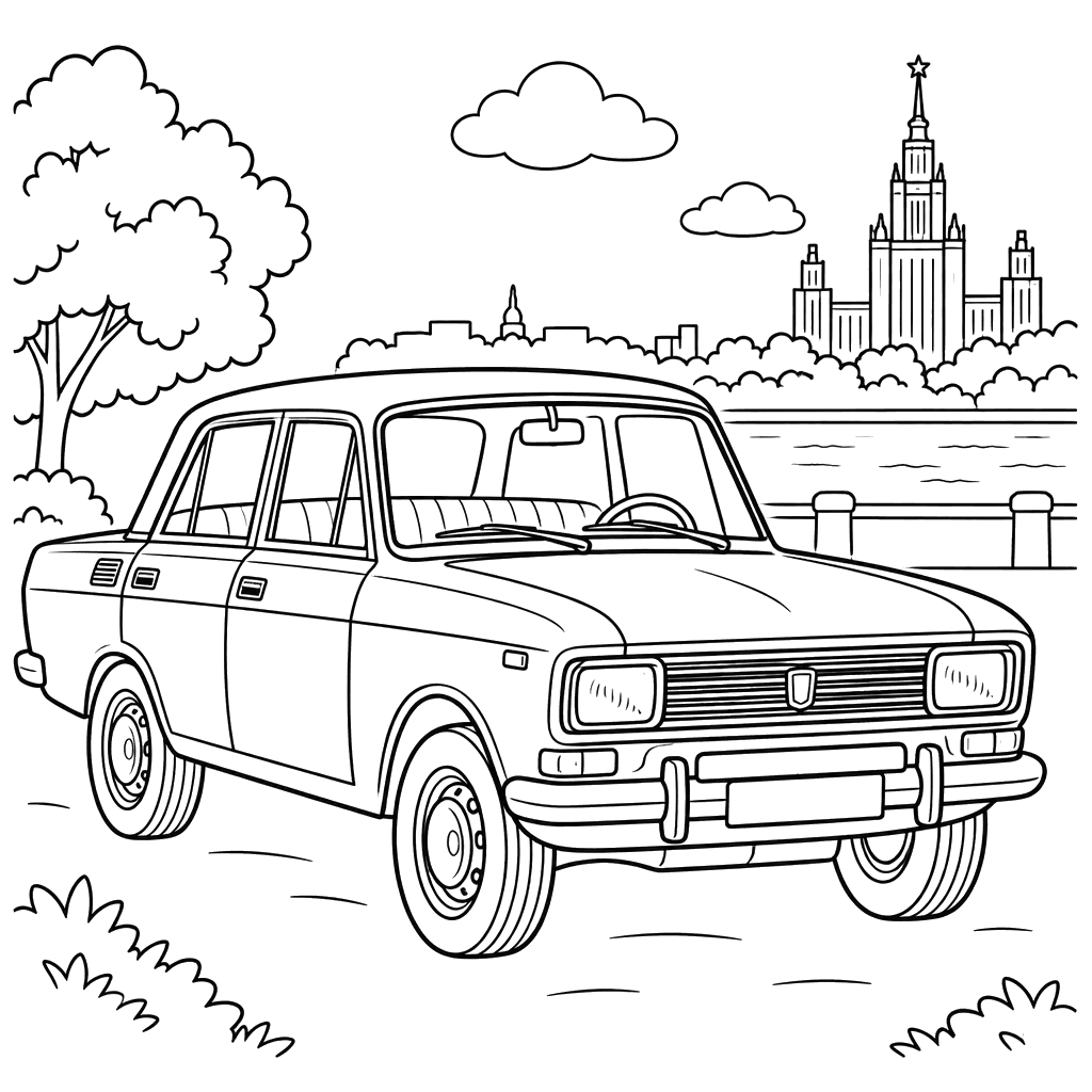 Moskvich-2140 (1975–1988) by the River