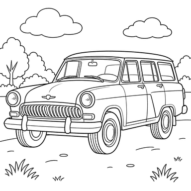 GAZ-22 Volga 1962–1970 Ausmalbild