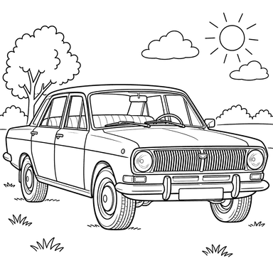 GAZ-24 Volga (1970–1992) Ausmalbild