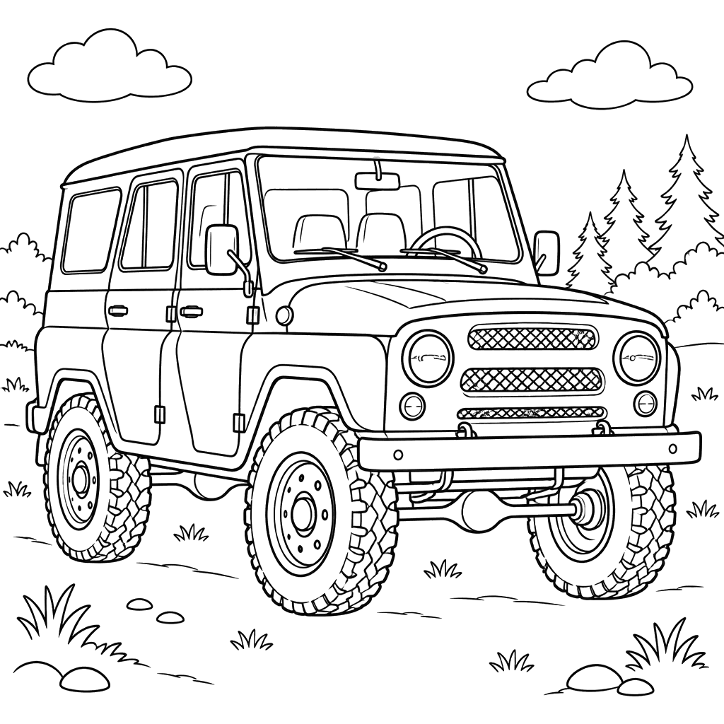 UAZ-3151 / 31512 (1985–2005) Coloring Page
