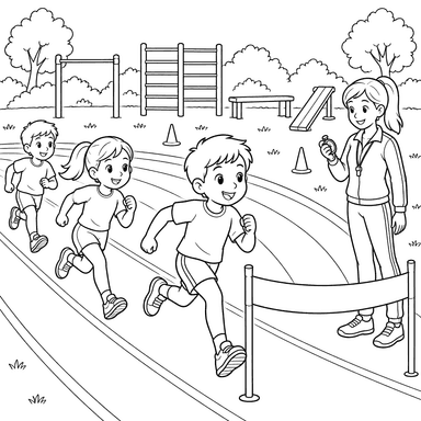 Carrera en clase de educación física