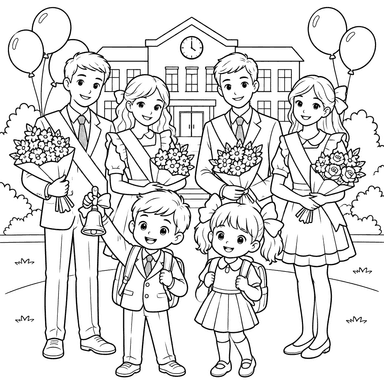 Remise des diplômes avec fleurs