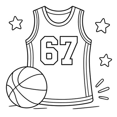 Basketball Jersey with Number 67