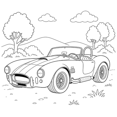 Раскраска Спортивная машина AC Cobra