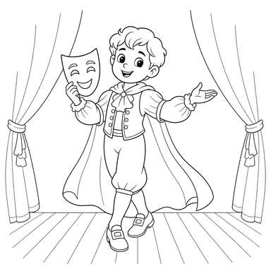 Desenho para colorir de Ator no Palco