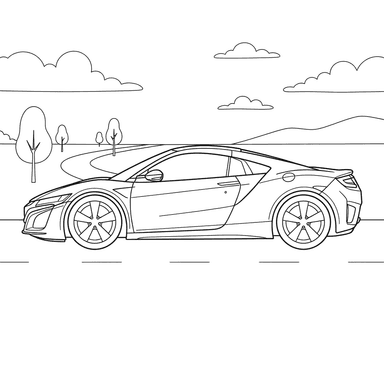 Coloriage voiture de sport Acura NSX (2017)