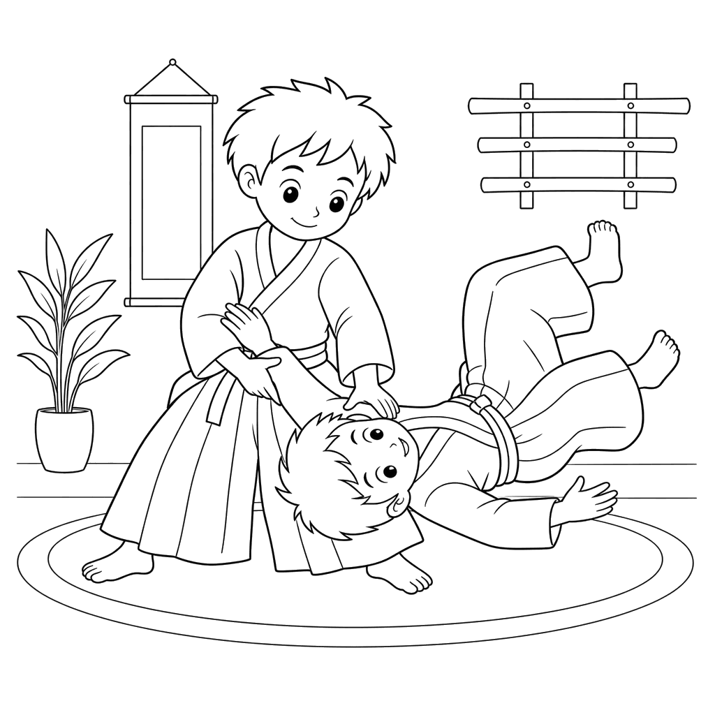 Desenho para colorir: aikido