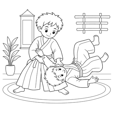 Desenho para colorir: aikido