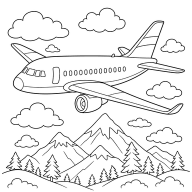 Avion dans un ciel nuageux