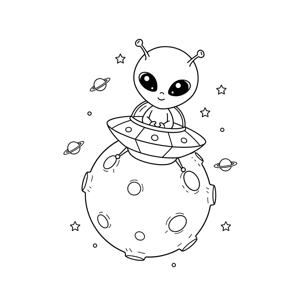 Amigable extraterrestre aterriza en la Luna