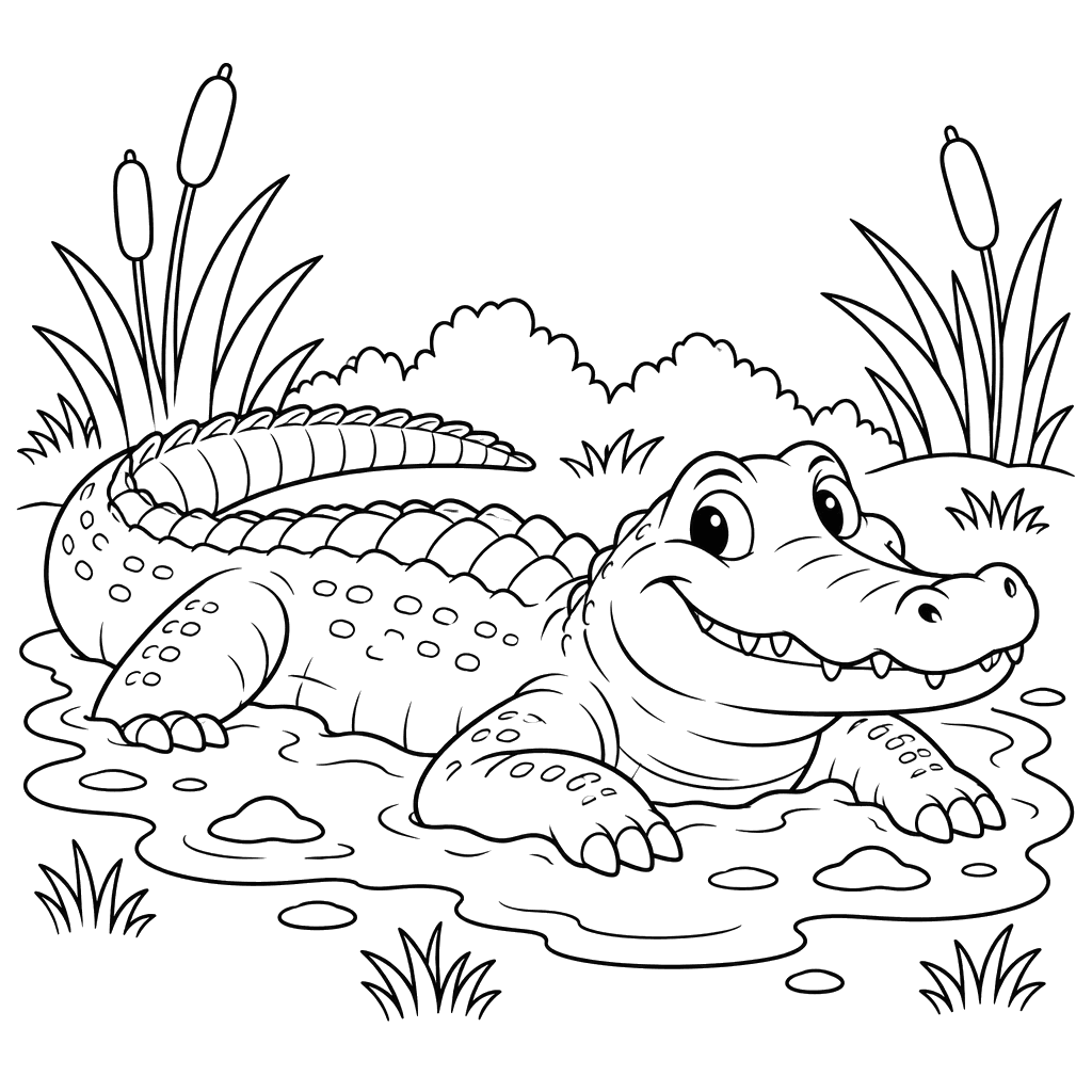 Alligator im warmen Schlamm