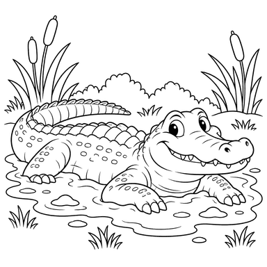 Alligator Relaxing in the Mud