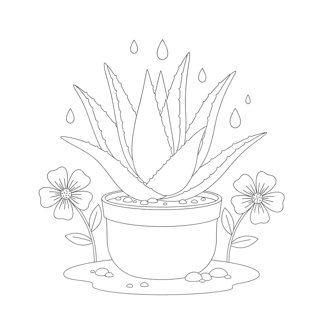 Coloriage Plante Aloès Vera