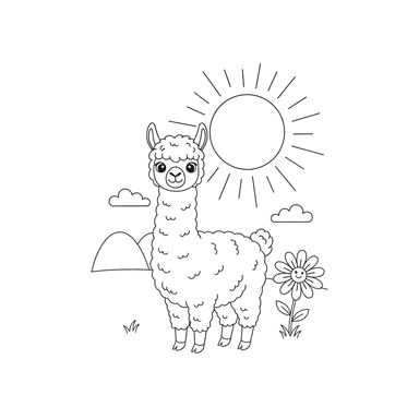 Alpaka in der Sonne