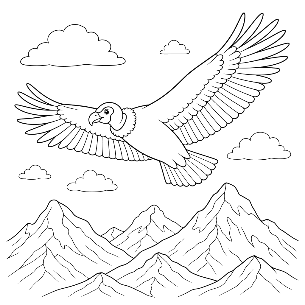 Andean Condor Over Mountains