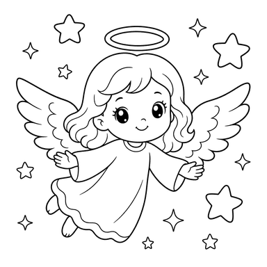 Angel with Twinkling Stars