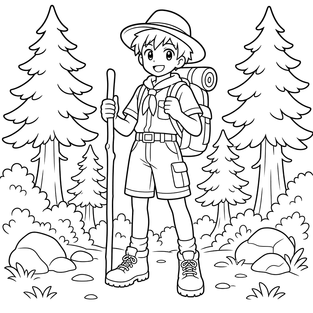 Anime-Waldläufer Ausmalbild
