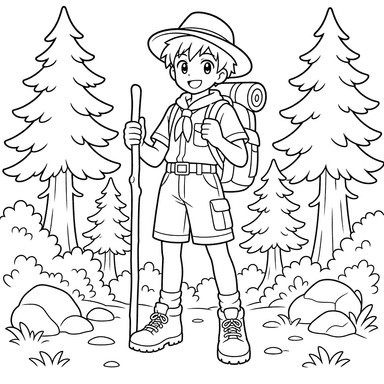 Anime-Waldläufer Ausmalbild