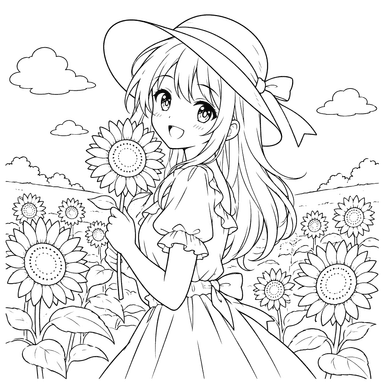 Mädchen mit einer Sonnenblume