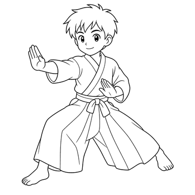 Rapaz kendo para colorir