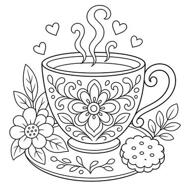 Teetasse mit Antistress‑Mustern