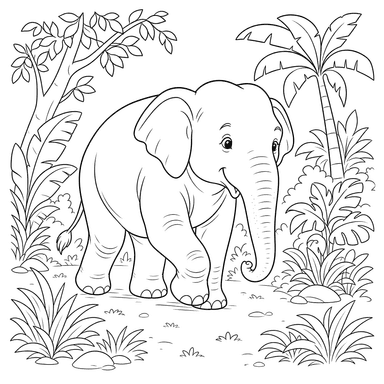 Asiatischer Elefant im Dschungel