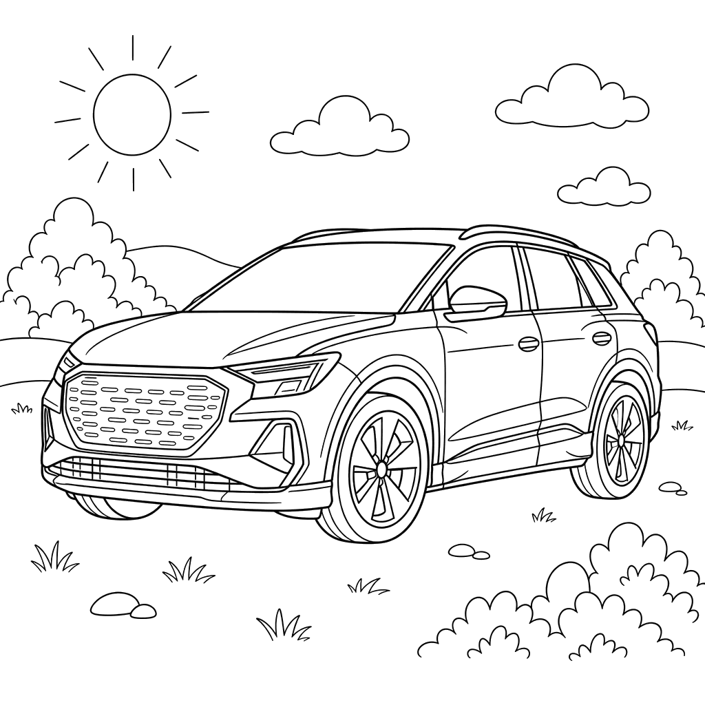 Desenho para colorir do Audi Q4 e-tron