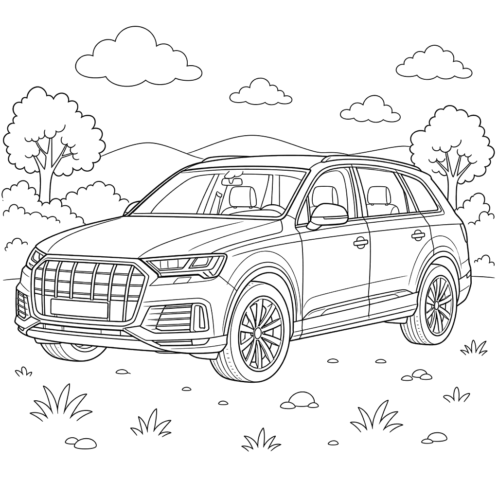 Dibujo de Audi Q7 para colorear