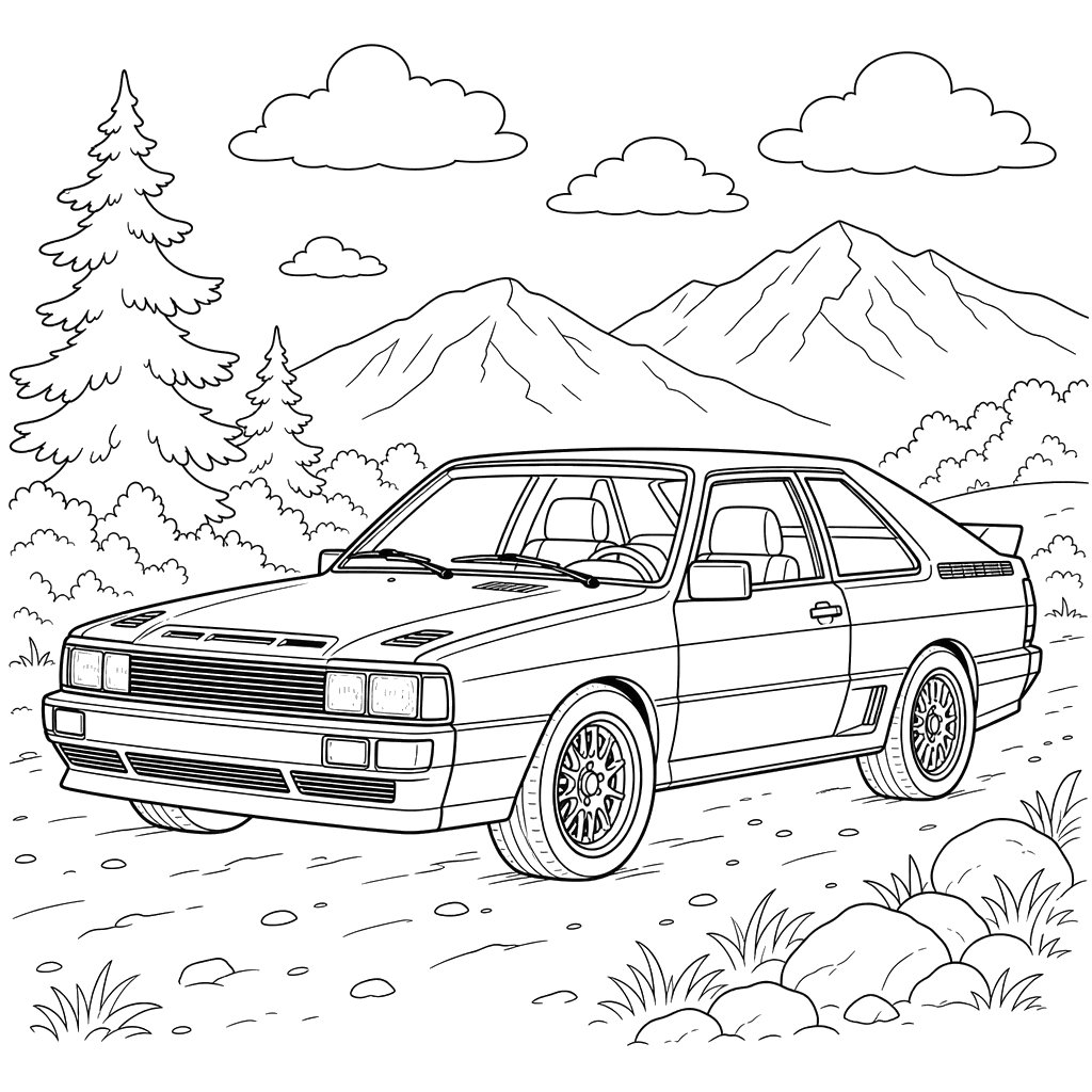 Audi Quattro Ausmalbild