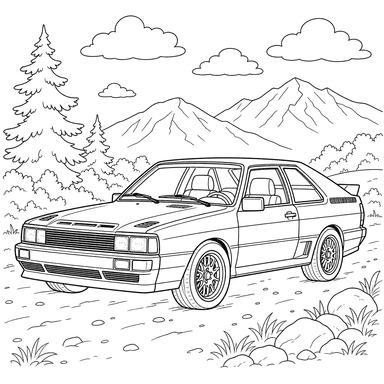 Dibujo para colorear de Audi Quattro