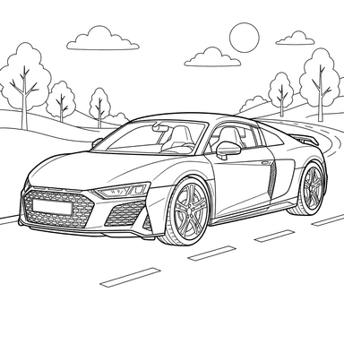 Coloriage Audi R8 Voiture de Sport pour Enfants