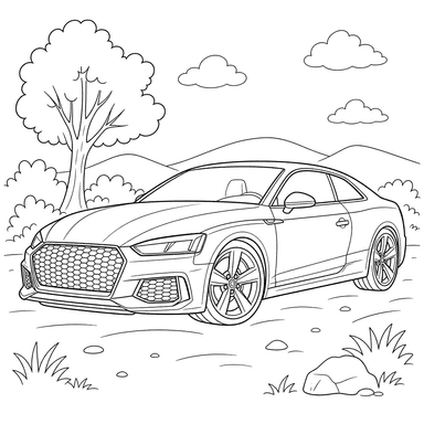 Coloriage Audi RS5 Voiture de Sport