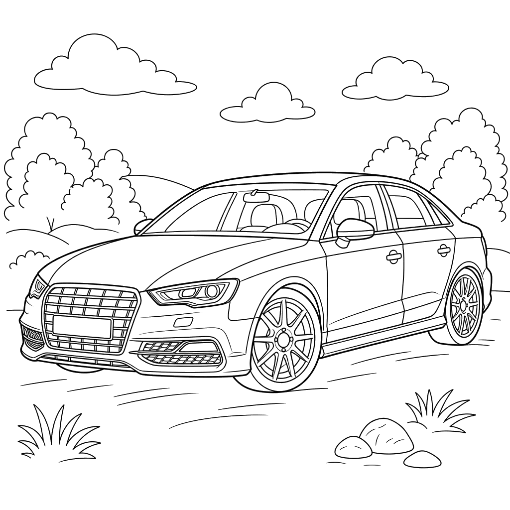 Desenho do Audi S3 para colorir