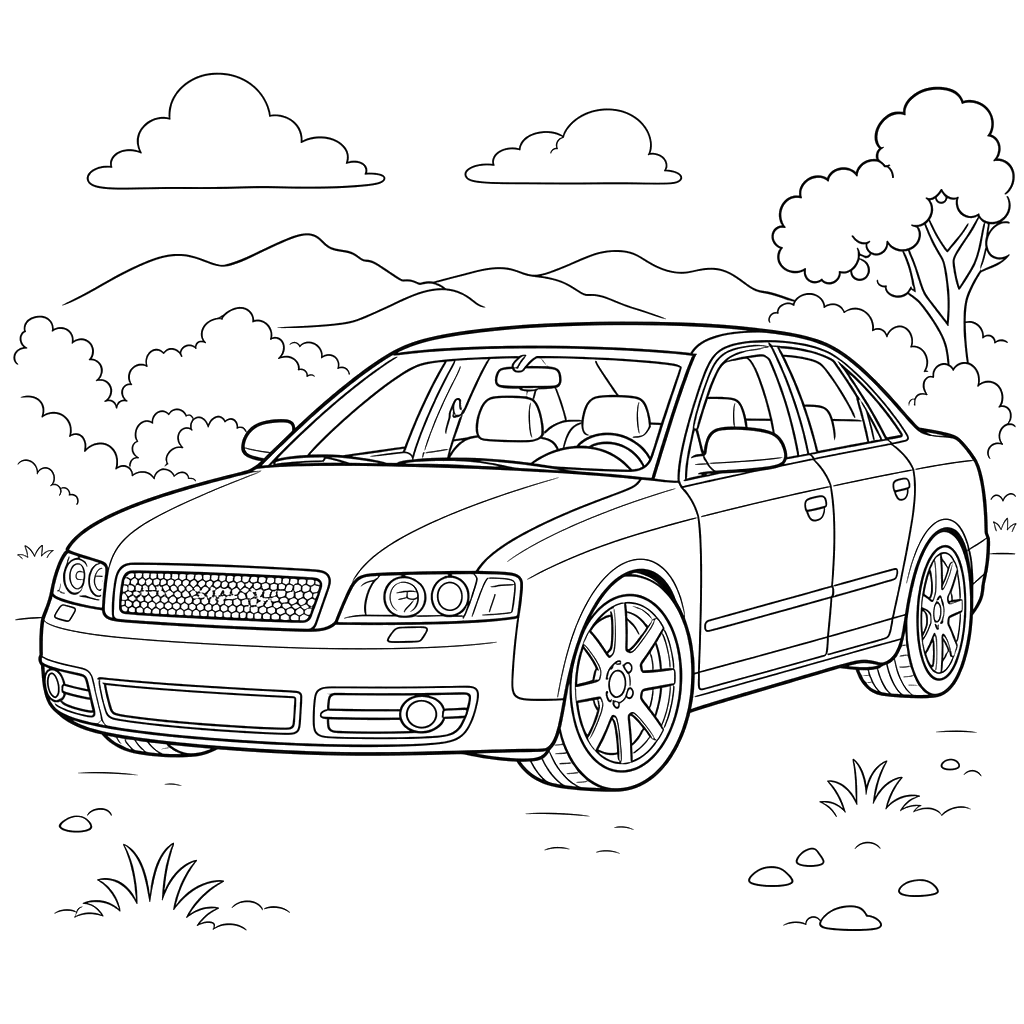 Desenho de Audi S4 para Colorir