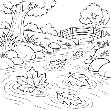 Feuilles d'automne sur le ruisseau