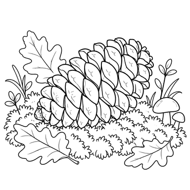 Pinecone on Soft Forest Moss